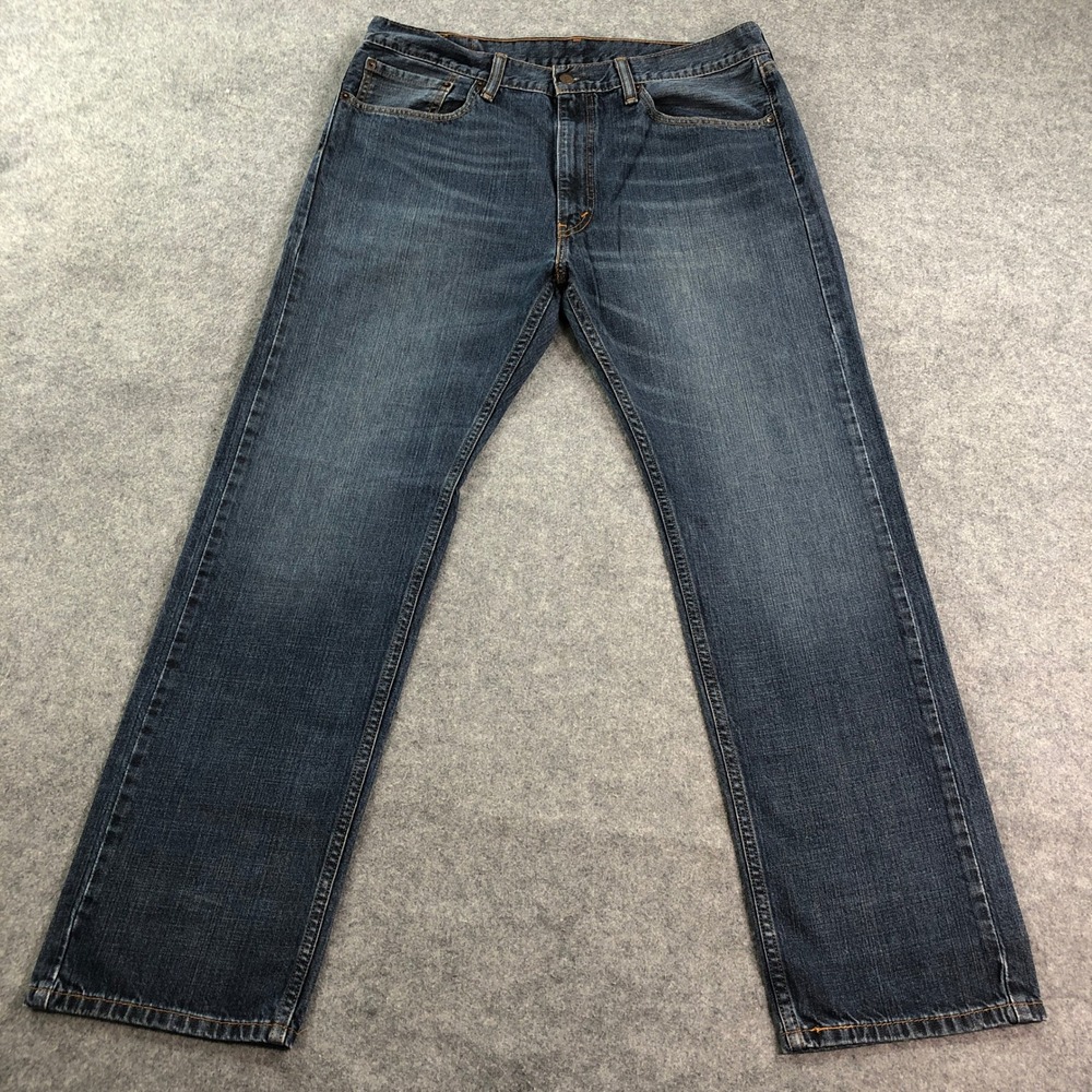 Levis Vintage 505 Mens Jeans 36x32 Straight Leg Blue Medium Wash Straight Fit